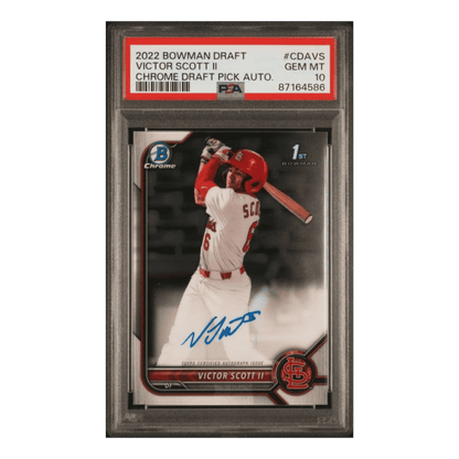 Victor Scott II PSA 10 2022 Bowman Chrome Draft Prospect Autograph Rookie RC Card #CDAVS