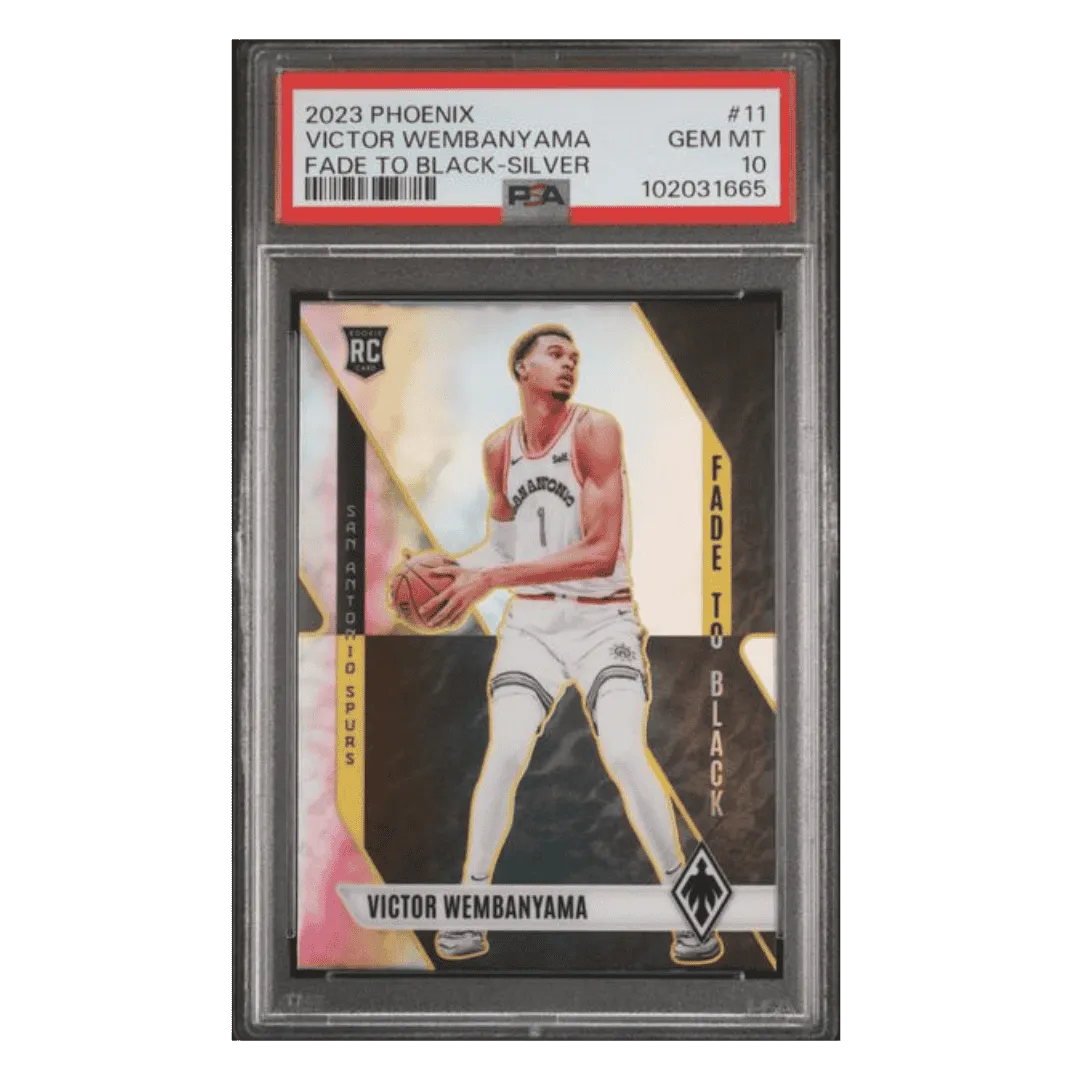 Victor Wembanyama PSA 10 2023 Panini Phoenix Fade to Black Silver Rookie RC Card #11