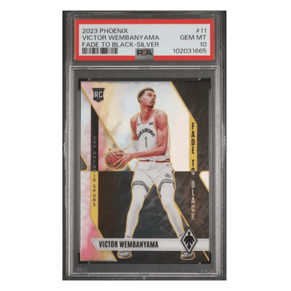 Victor Wembanyama PSA 10 2023 Panini Phoenix Fade to Black Silver Rookie RC Card #11
