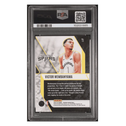 Victor Wembanyama PSA 10 2023 Panini Phoenix Fade to Black Silver Rookie RC Card #11