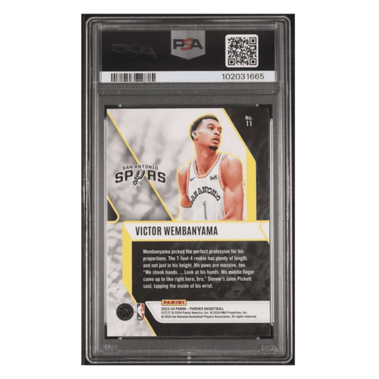 Victor Wembanyama PSA 10 2023 Panini Phoenix Fade to Black Silver Rookie RC Card #11