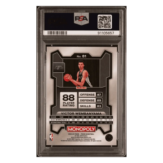 Victor Wembanyama PSA 9 2023 Panini Prizm Monopoly Rookie RC Card #81
