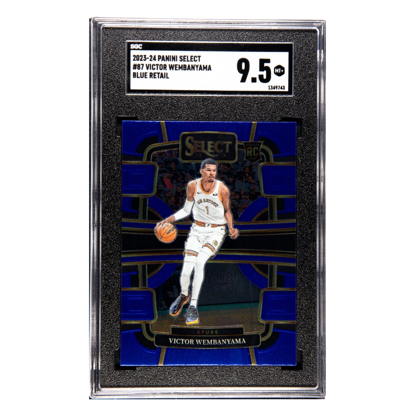 Victor Wembanyama SGC 9.5 2023-24 Panini Select Blue Retail Rookie RC Card #87
