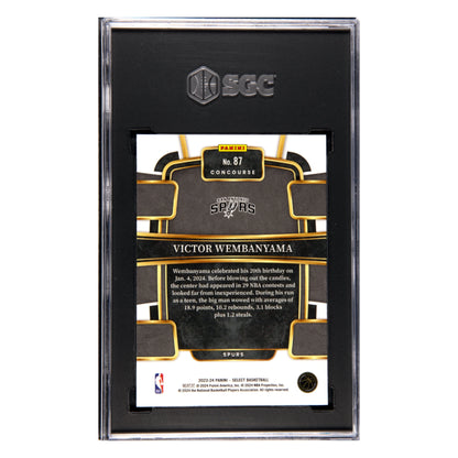 Victor Wembanyama SGC 9.5 2023-24 Panini Select Blue Retail Rookie RC Card #87