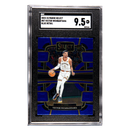 Victor Wembanyama SGC 9.5 2023-24 Panini Select Blue Retail Rookie RC Card #87