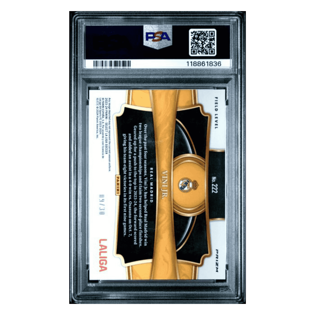 Vini Jr PSA 10 2023-24 Panini Select La Liga Tie-Dye #d/ 30 Card #222