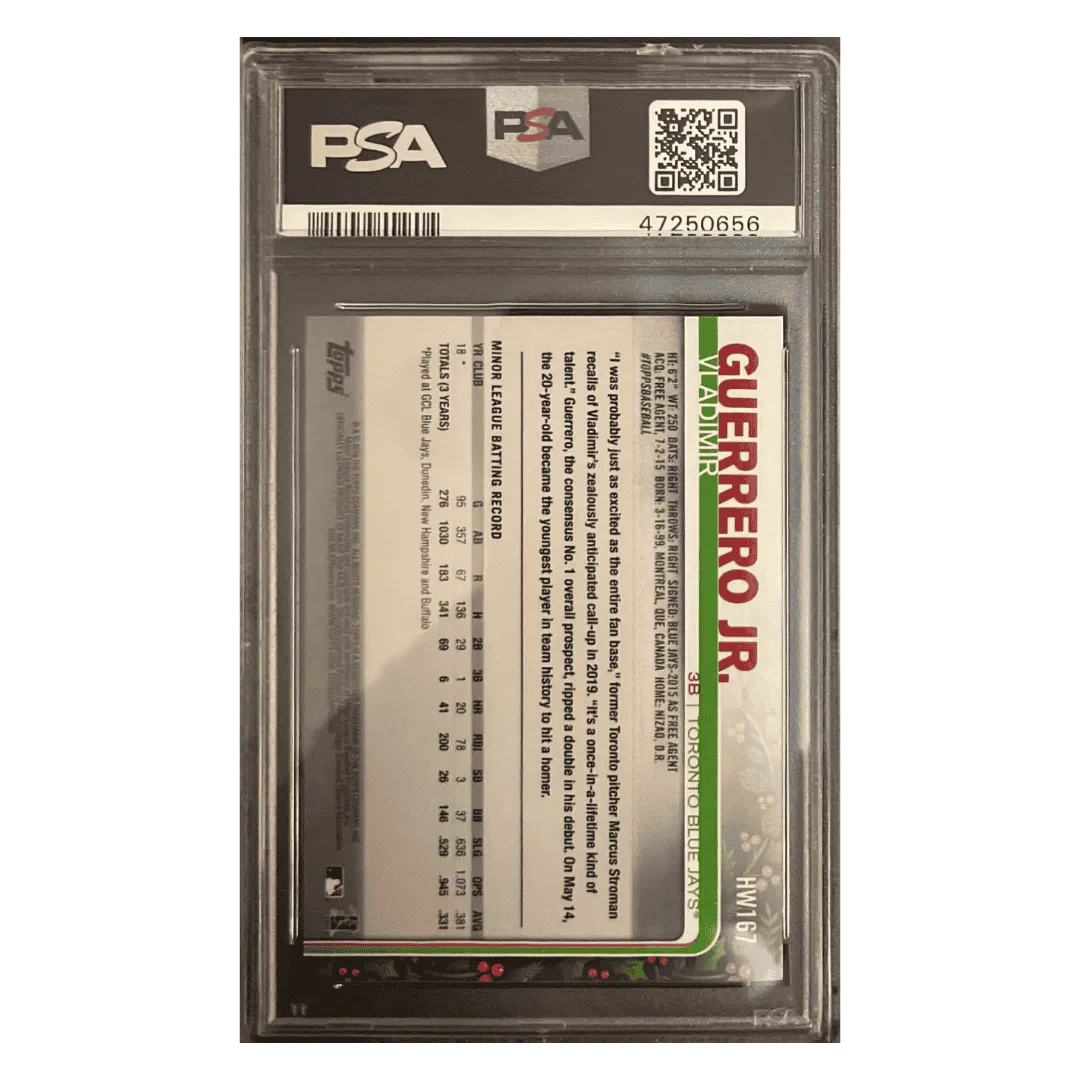 Vladimir Guerrero Jr PSA 10 2019 Topps Holiday Card #167