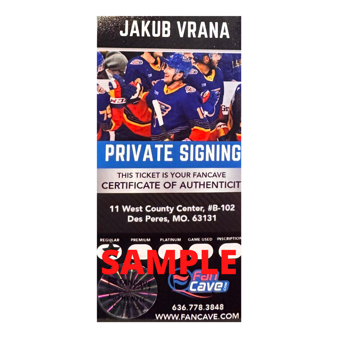 Jakub Vrana St Louis Blues Autographed Logo Puck - Fan Cave COA