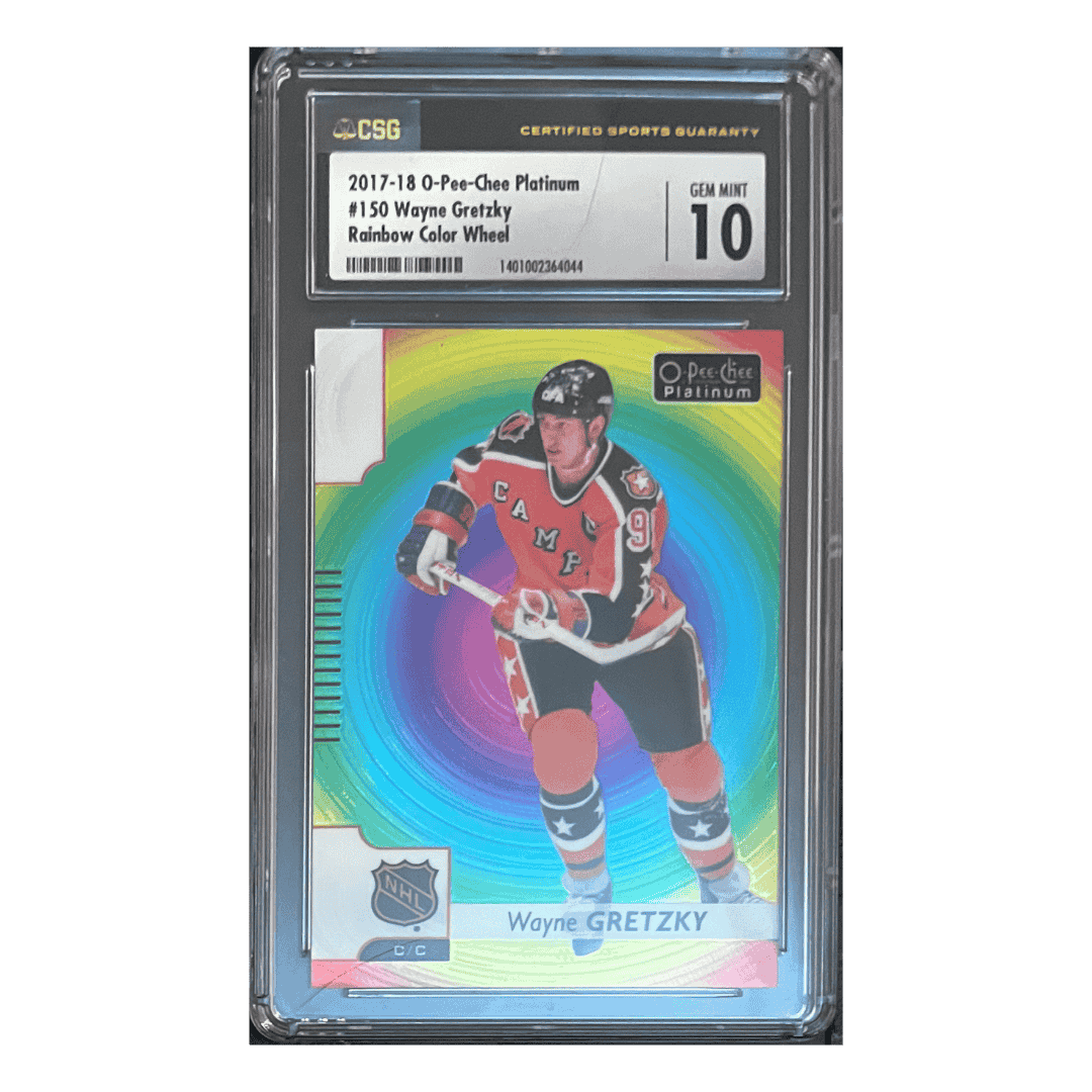 Wayne Gretzky CSG 10 2017-18 O-Pee-Chee Platinum Rainbow Color Wheel Card #150