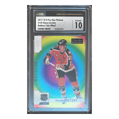 Wayne Gretzky CSG 10 2017-18 O-Pee-Chee Platinum Rainbow Color Wheel Card #150