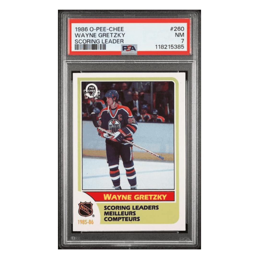 Wayne Gretzky PSA 7 1986 O Pee Chee Scoring Leader Card #260