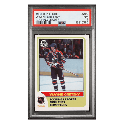Wayne Gretzky PSA 7 1986 O Pee Chee Scoring Leader Card #260
