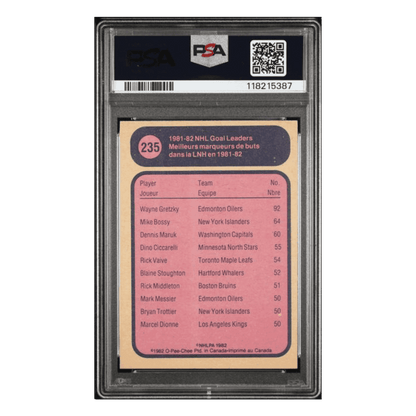 Wayne Gretzky PSA 8 1982 O Pee Chee Goal Leader Card #235