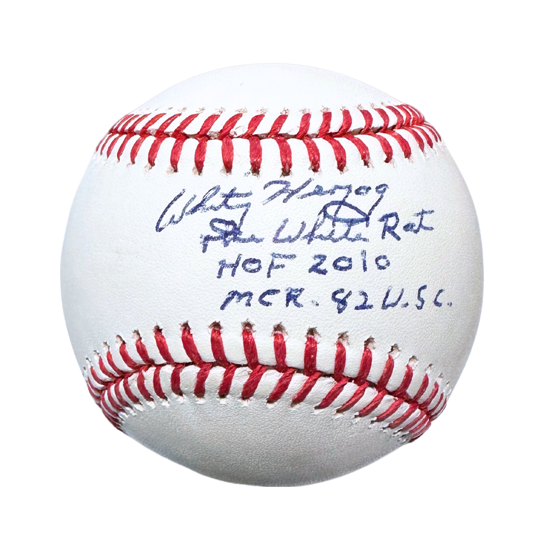 Whitey Herzog St Louis Cardinals Autographed Baseball with 3 Inscriptions - JSA COA