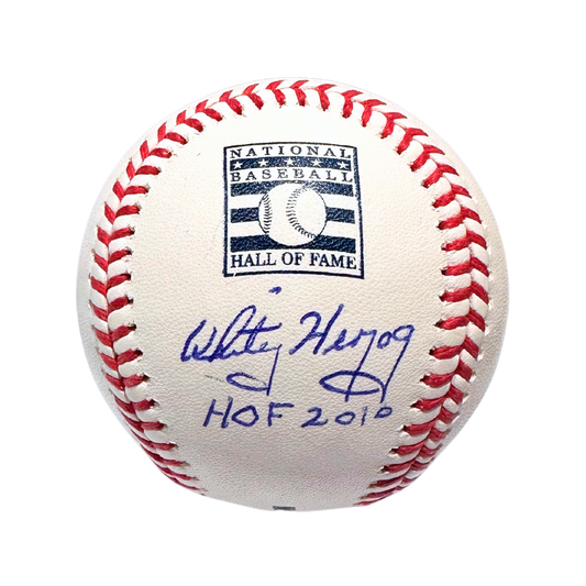 Whitey Herzog St Louis Cardinals Autographed Hall of Fame Logo Baseball with "HOF 2010" Inscription - JSA COA
