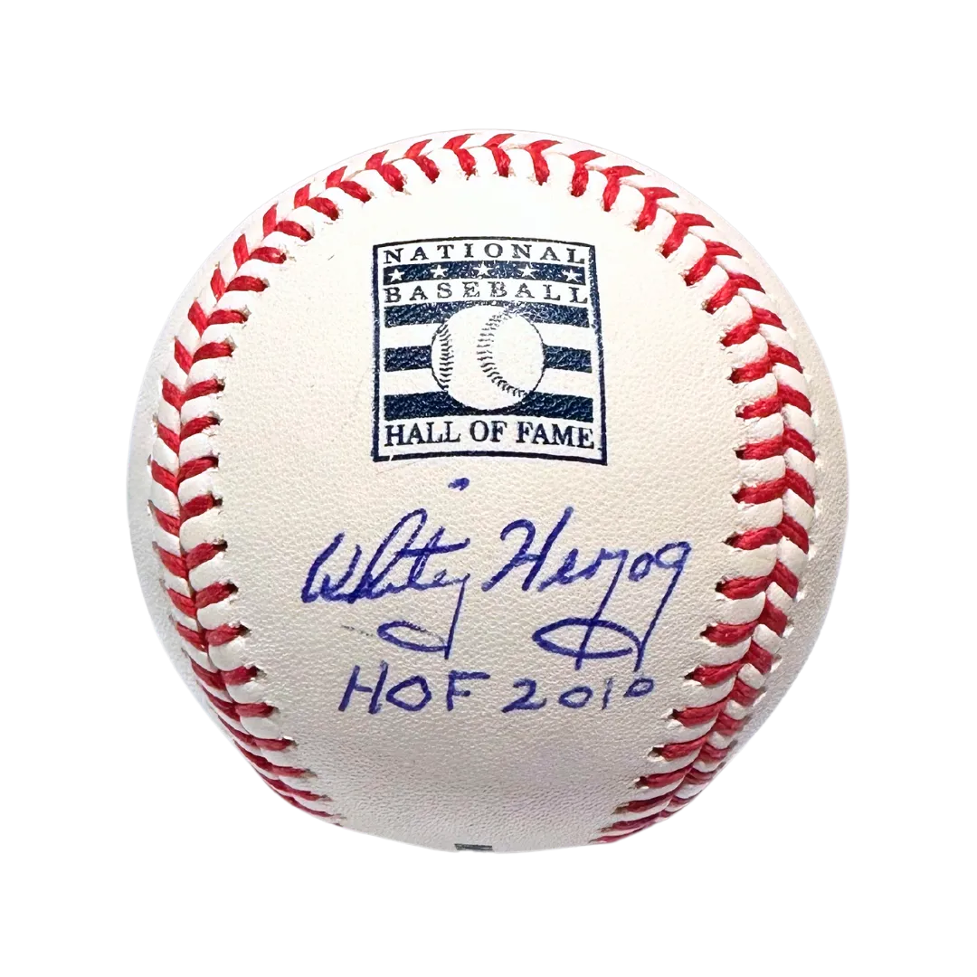 Whitey Herzog St Louis Cardinals Autographed Hall of Fame Logo Baseball with "HOF 2010" Inscription - JSA COA