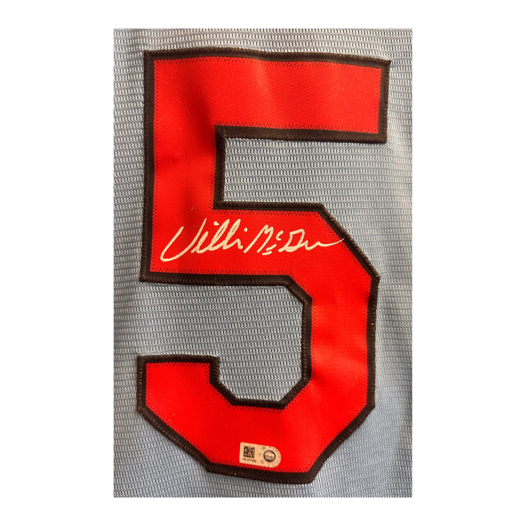 Willie McGee St Louis Cardinals Autographed Cooperstown Collection Powder Blue Jersey - MLB COA