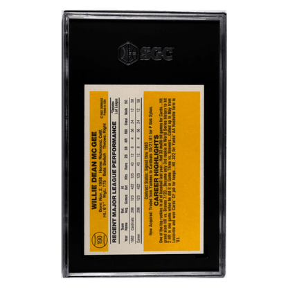 Willie McGee SGC 8 1983 Donruss Card #190