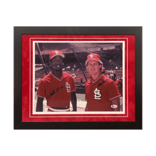 Willie McGee & Tom Herr St Louis Cardinals Dual Autographed Framed 11x14 Photo - Beckett COA