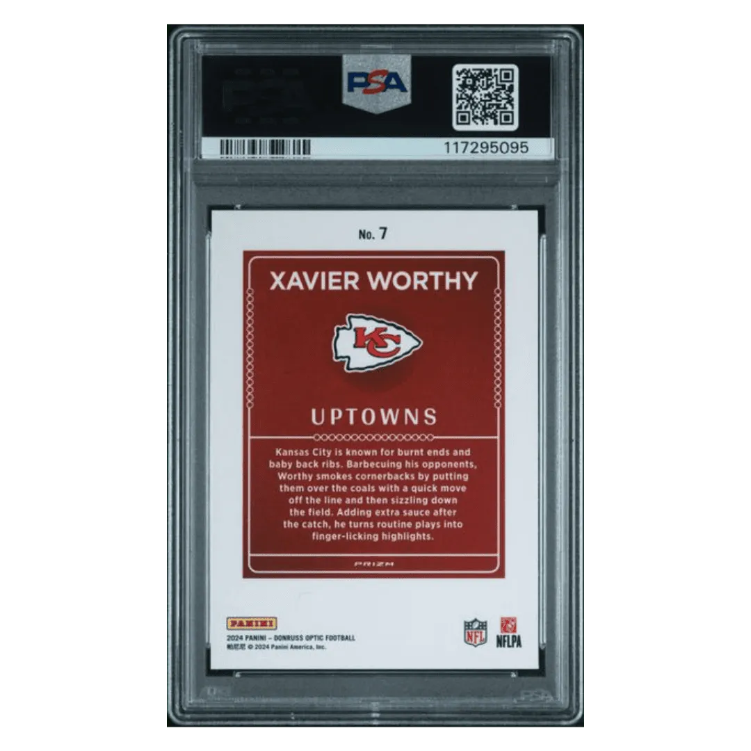 Xavier Worthy PSA 10 2024 Panini Donruss Optic Uptowns Rookie RC Card #7