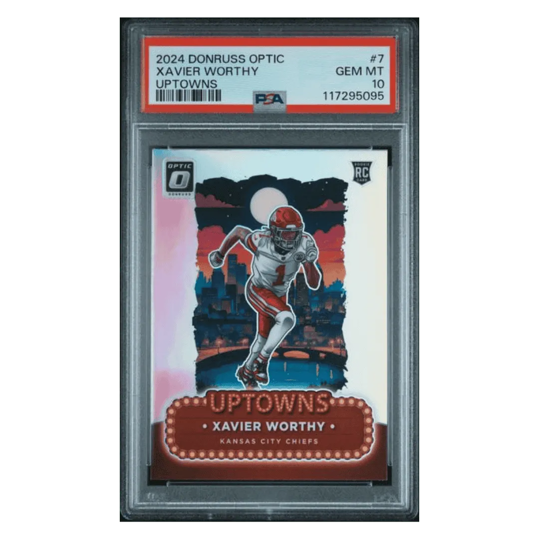 Xavier Worthy PSA 10 2024 Panini Donruss Optic Uptowns Rookie RC Card #7