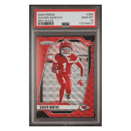 Xavier Worthy PSA 10 2024 Panini Prizm Red Wave Rookie RC #d/149 Card #399