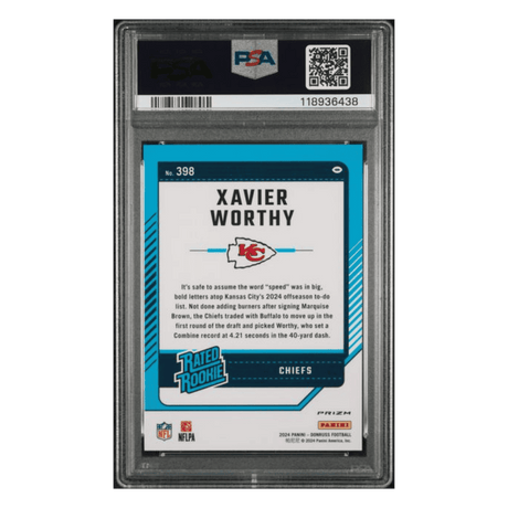 Xavier Worthy PSA 9 2024 Panini Donruss Optic Preview Pink Rated Rookie Card #398