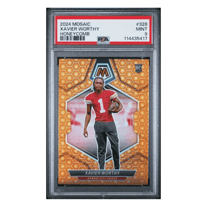 Xavier Worthy PSA 9 2024 Panini Mosaic Honeycomb Rookie RC Card #328
