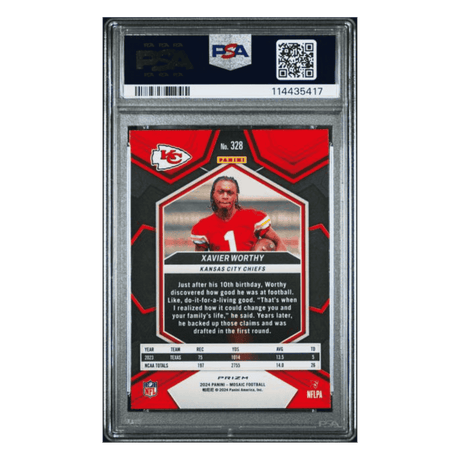 Xavier Worthy PSA 9 2024 Panini Mosaic Honeycomb Rookie RC Card #328
