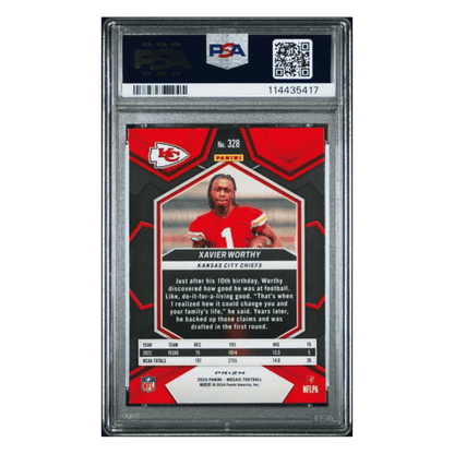 Xavier Worthy PSA 9 2024 Panini Mosaic Honeycomb Rookie RC Card #328