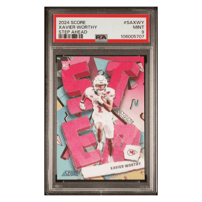Xavier Worthy PSA 9 2024 Panini Score Step Ahead Rookie RC Card #SAXWY