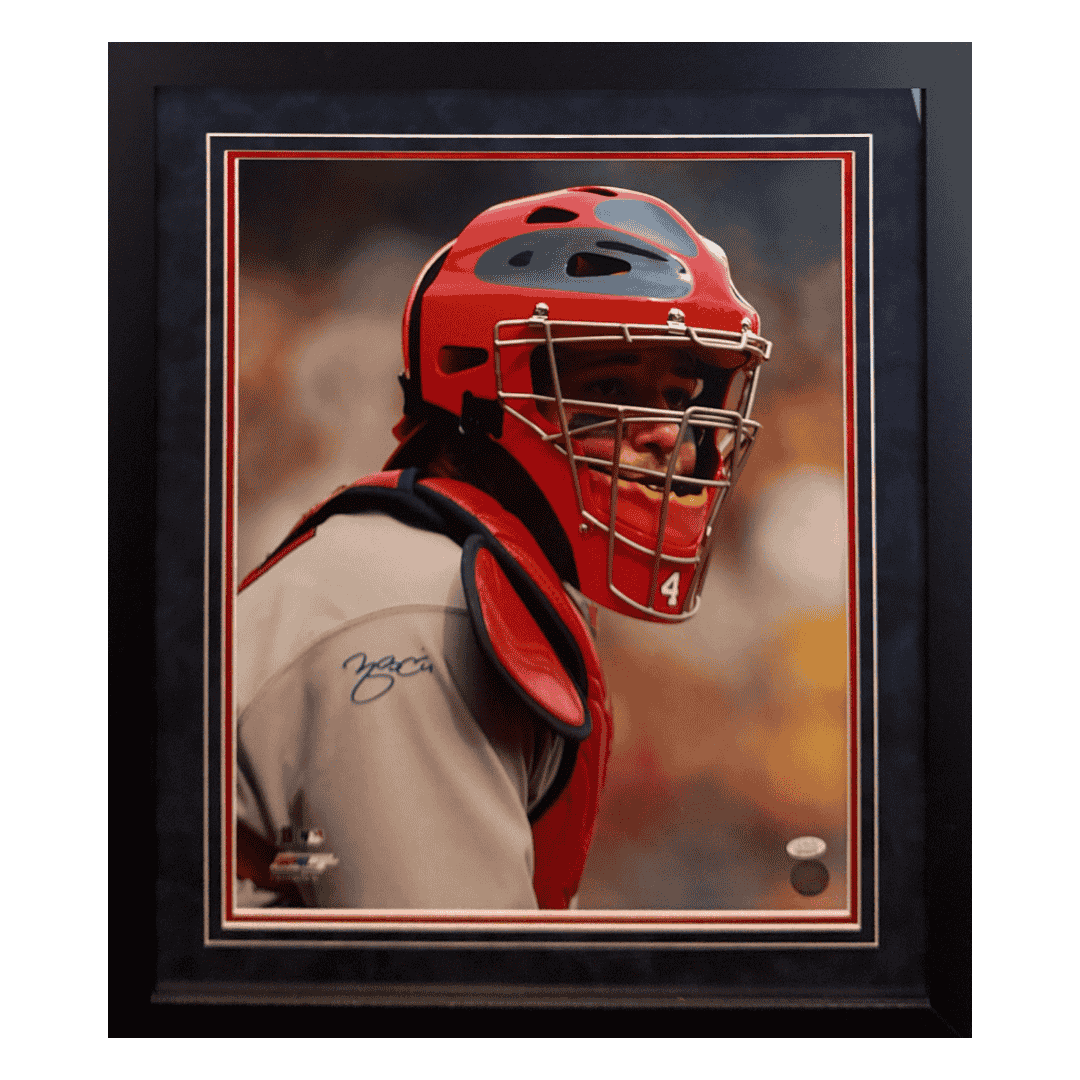 Yadier Molina St Louis Cardinals Autographed Framed 16x20 - JSA COA