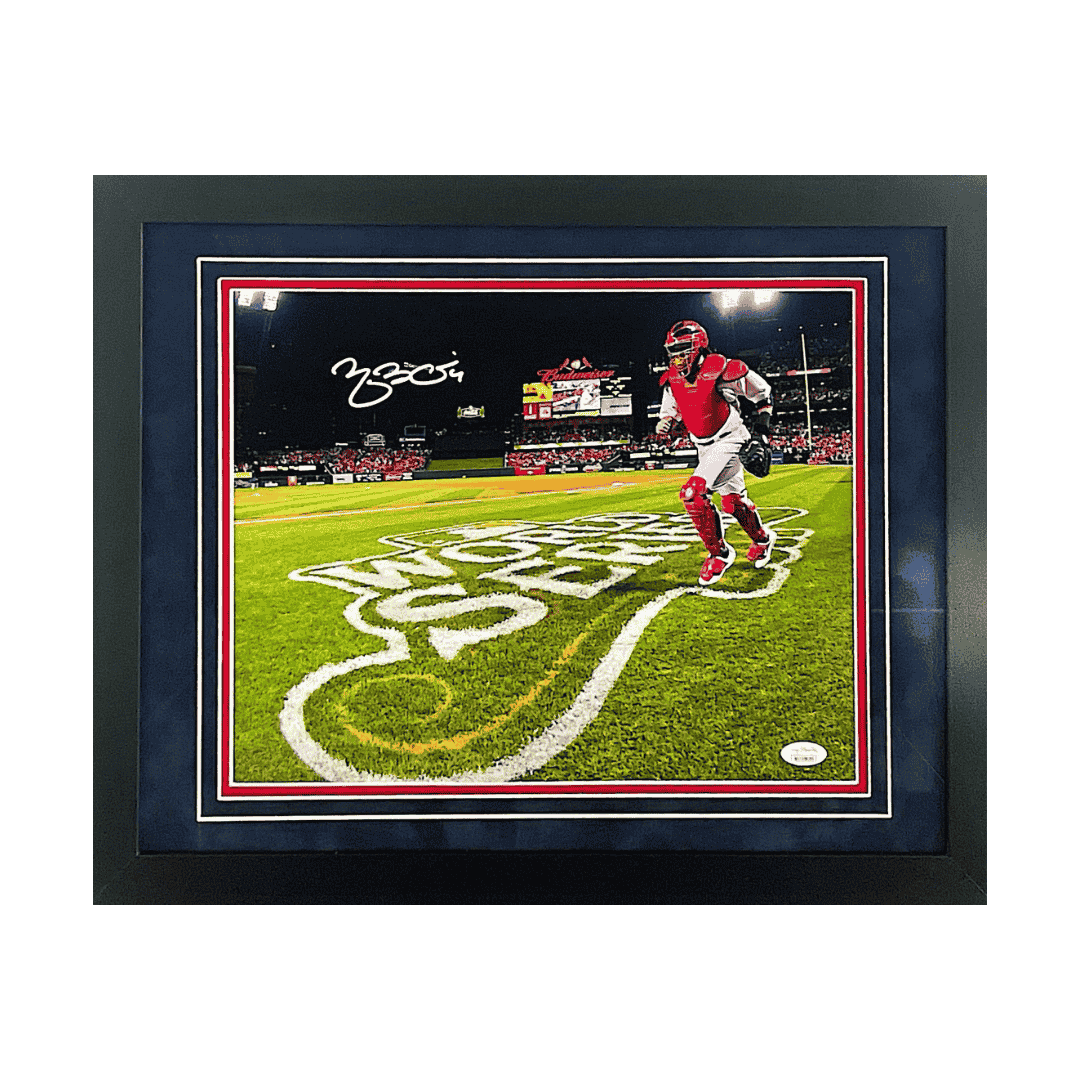 Yadier Molina St Louis Cardinals Autographed Framed 11x14 Photo- JSA COA