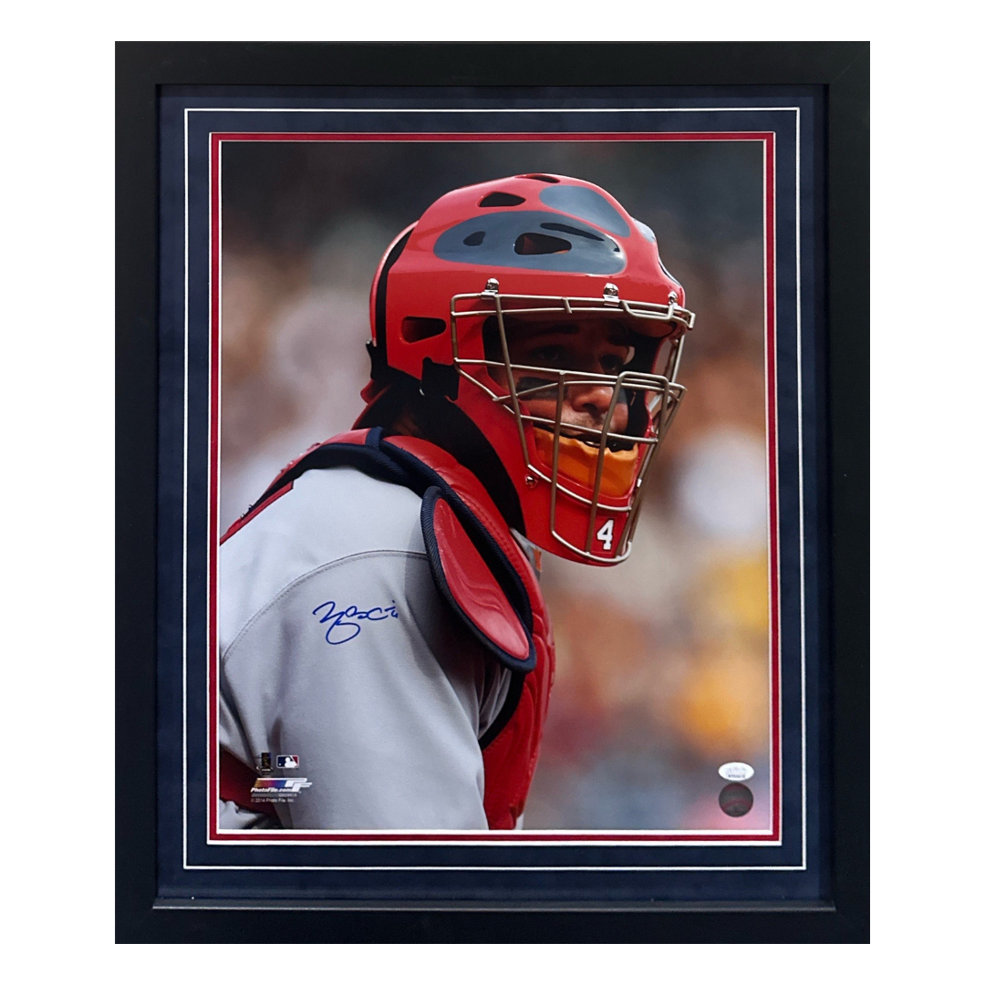 Yadier Molina St Louis Cardinals Autographed Framed 16x20 - JSA COA