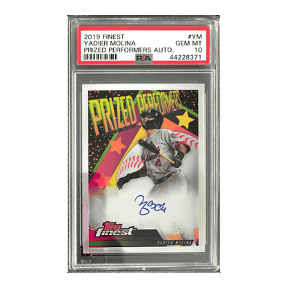Yadier Molina PSA 10 2019 Topps Finest Prized Performers Autograph #d/50 Card #YM