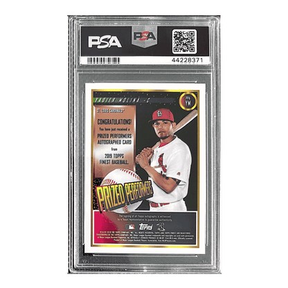 Yadier Molina PSA 10 2019 Topps Finest Prized Performers Autograph #d/50 Card #YM