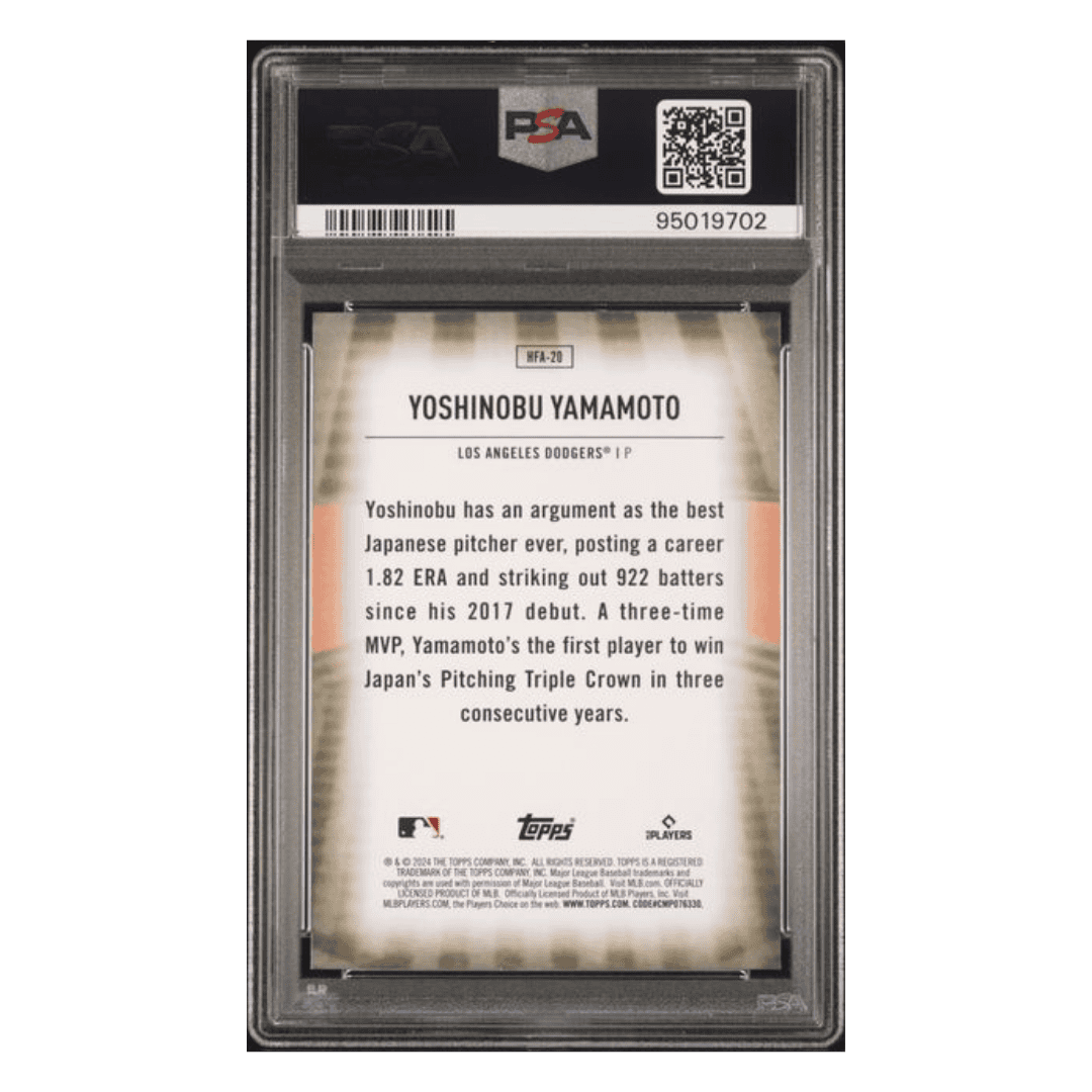 Yoshinobu Yamamoto PSA 10 2024 Topps Home Field Advantage Card #HFA20
