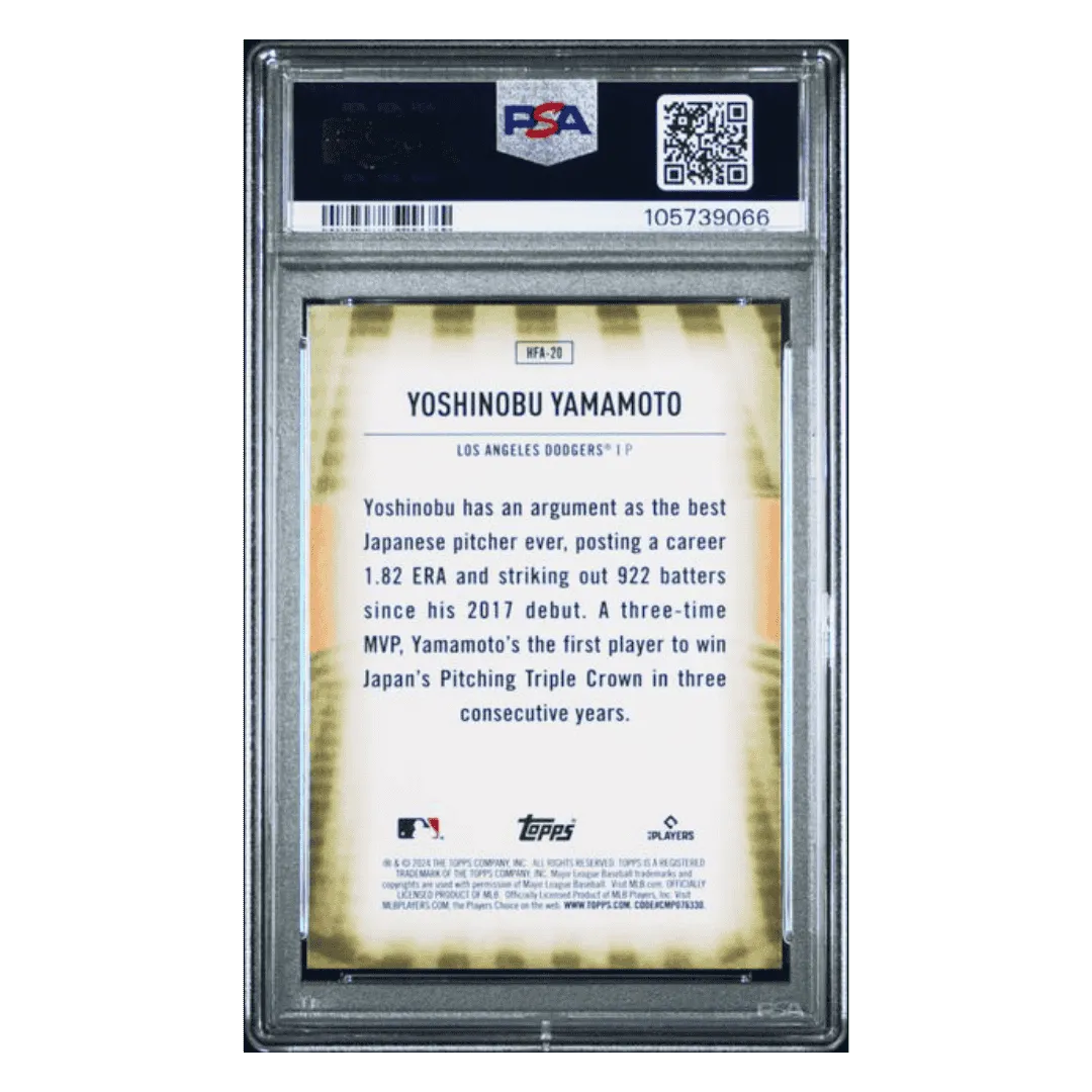 Yoshinobu Yamamoto PSA 9 2024 Topps Home Field Advantage Rookie RC Card #HFA20