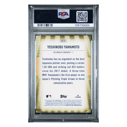 Yoshinobu Yamamoto PSA 9 2024 Topps Home Field Advantage Rookie RC Card #HFA20