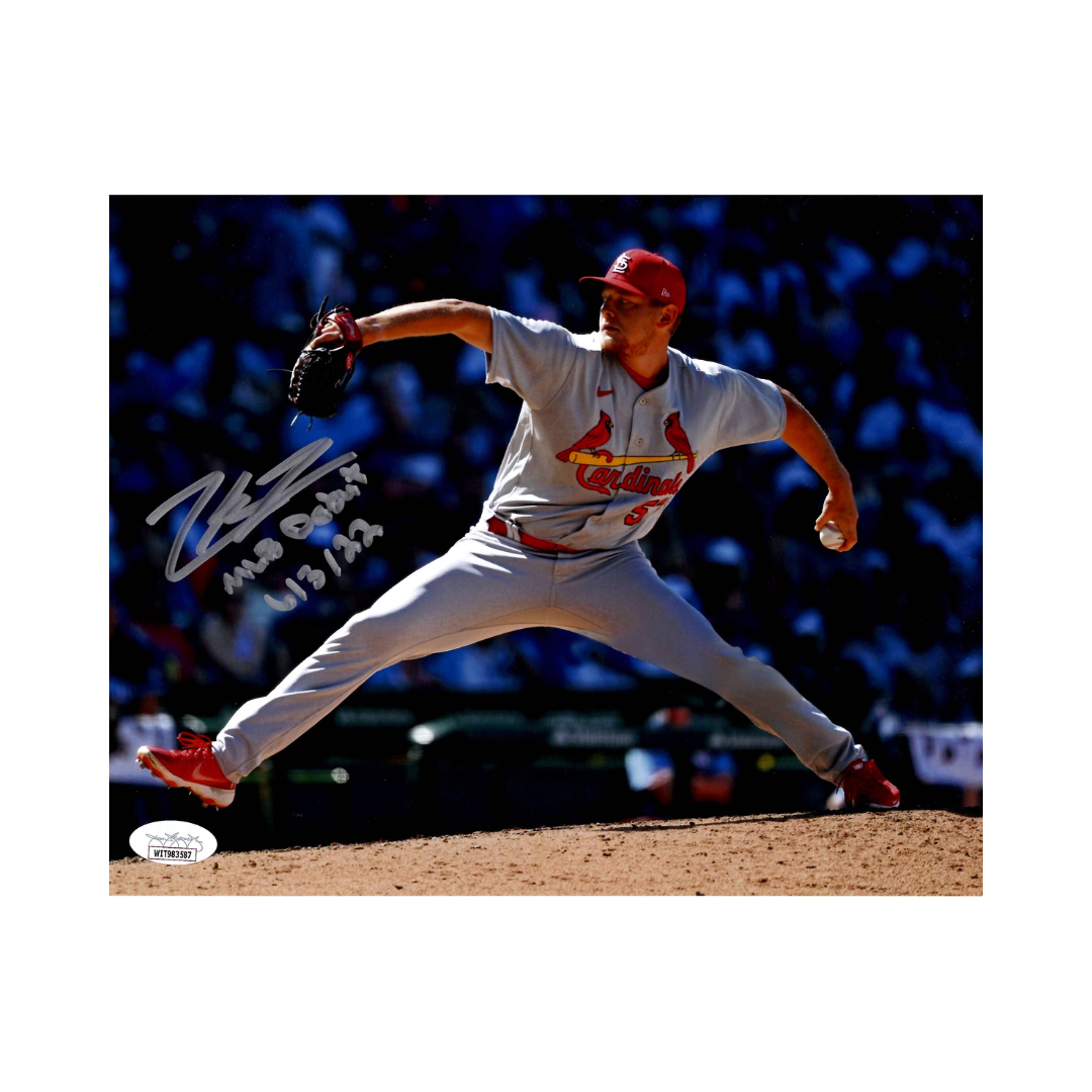Zack Thompson St Louis Cardinals Autographed MLB Debut 8x10 Photo - JSA COA
