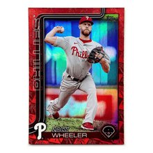 Zack Wheeler 2025 Topps Series One Red Foil Palm Tree Border #d/5 Card #218