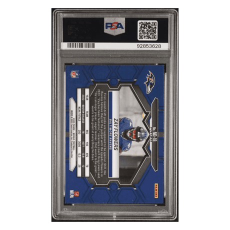 Zay Flowers PSA 10 2023 Panini Mosaic NFL Debut Reactive Blue Rookie RC Card #ND18