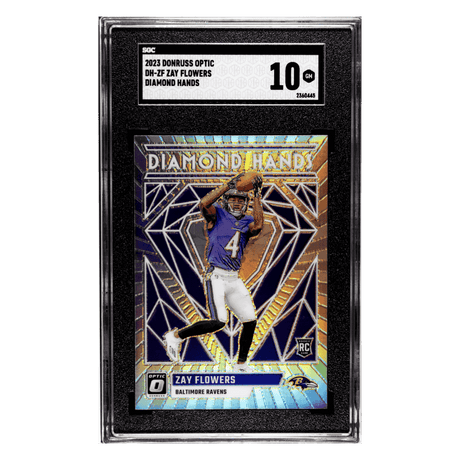 Zay Flowers SGC 10 2023 Panini Donruss Optic Diamond Hands Rookie RC Card #DH-ZF
