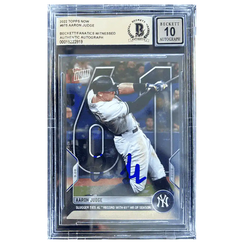 Aaron Judge 2022 Topps Now Autographed Card #975 - MLB COA - Front