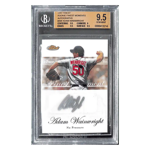 Adam Wainwright BGS 9.5 2007 Topps Rookie Finest Moments Autograph Card #RFMA-AW - Front