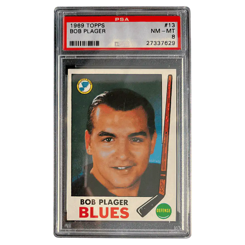 Bob Plager PSA 8 1969 Topps Card #13 - Front