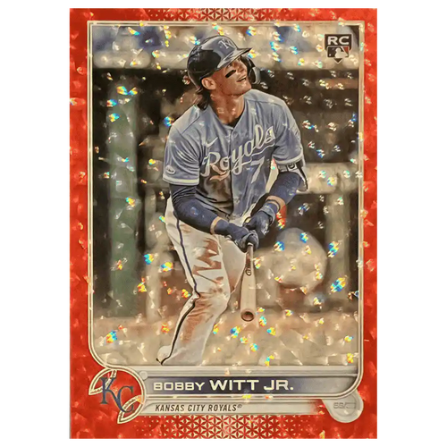 Bobby Witt Jr 2022 Topps Update Series Red Foil Rookie RC /199 Card #US100 - Front