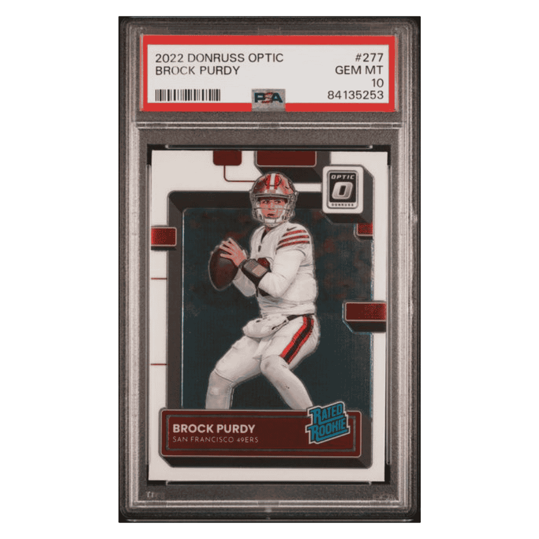 Brock Purdy PSA 10 2022 Panini Donruss Optic Rated Rookie RC Card #277 - Front