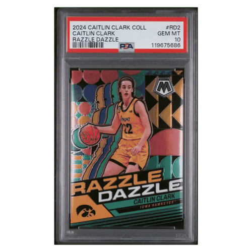 Caitlin Clark PSA 10 2024 Caitlin Clark Collection Razzle Dazzle Card #RD2 - Front