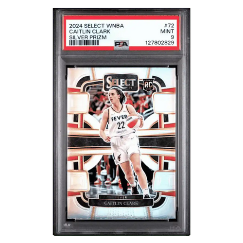 Caitlin Clark PSA 9 2024 Panini Select WNBA Silver Prizm RC Card #72 - Front